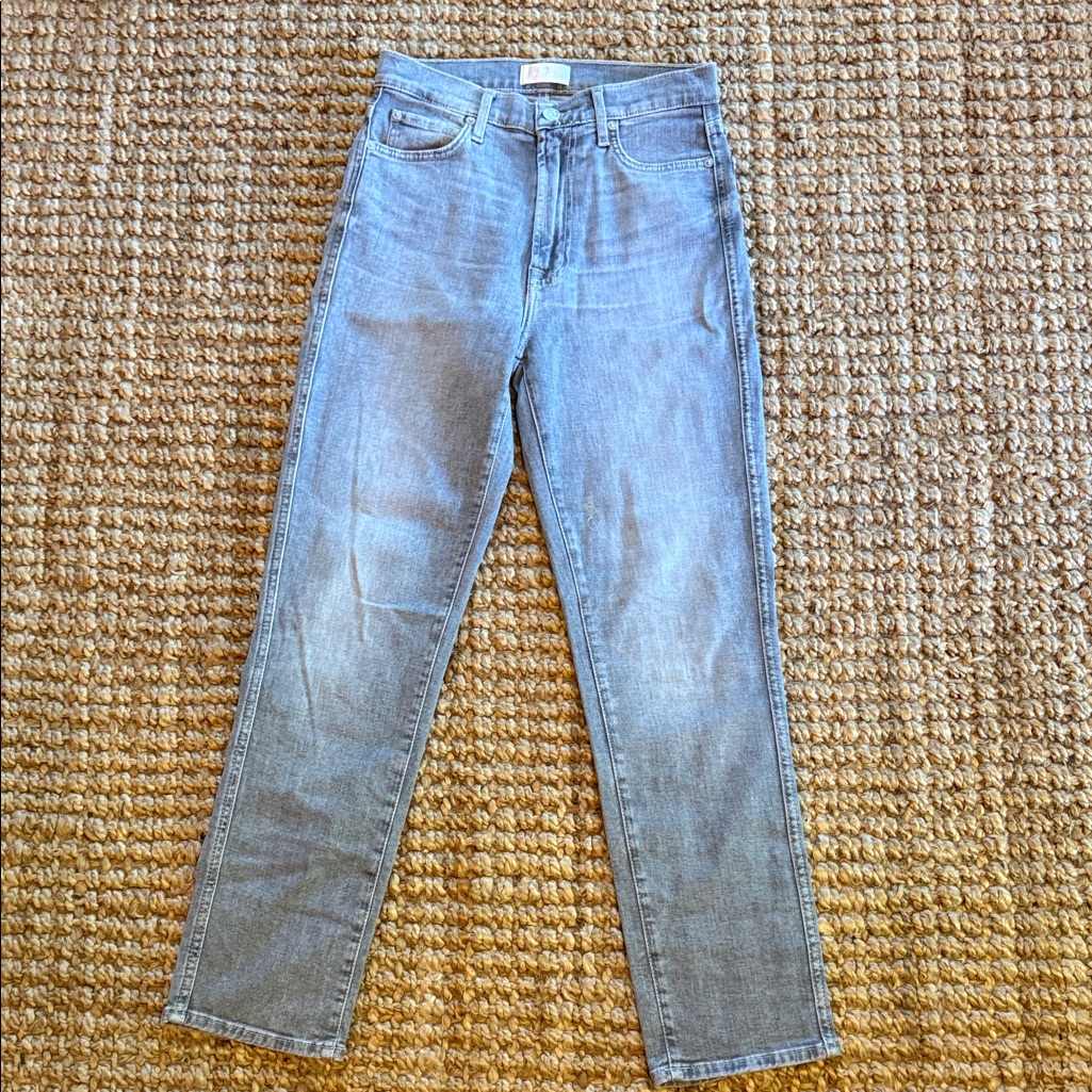 7 For All Mankind High Waist Cropped Gray Jeans